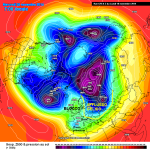 Pressione a 500 hPa (5500 m) e livello del mare