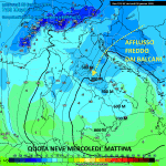 Termiche e quota neve mercoledì mattina