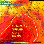 Temperature 850 hPa martedì 5